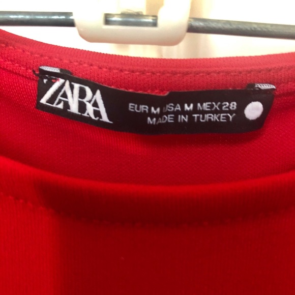Zara Red Midi Dress Medium - Picture 2 of 9